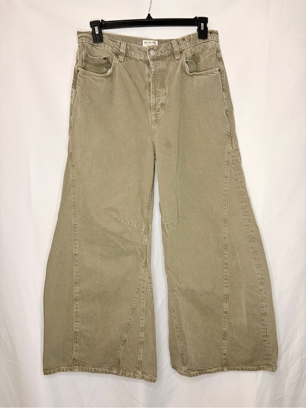 Free People We The Free Eden High Slouchy Wide Leg Jeans Taupe Brown Size 29 - Picture 4 of 13